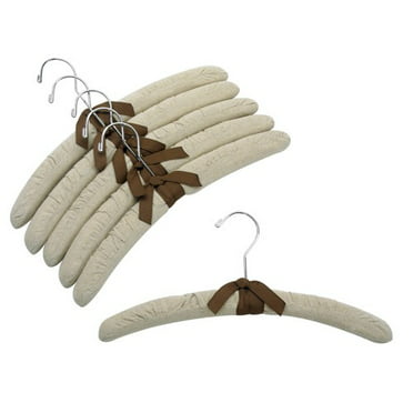 Set of 6 Whitmor 6139-47-C Canvas Padded Hanger Collection Shirt/Blouse Hangers